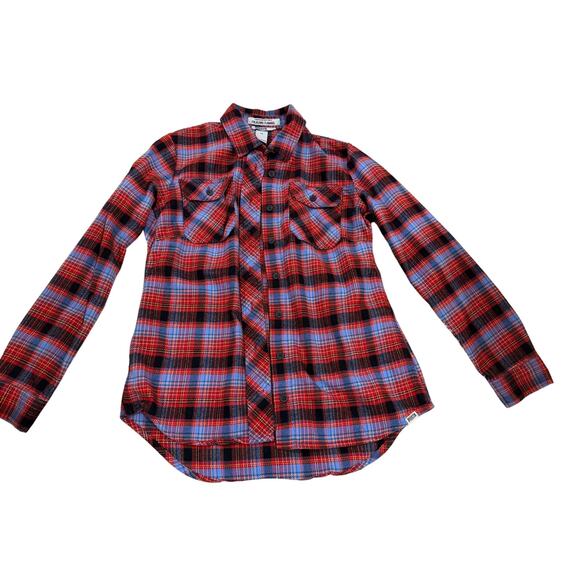Duluth Trading Company red white plaid flannel Christmas holiday winter sz XS - Picture 1 of 9